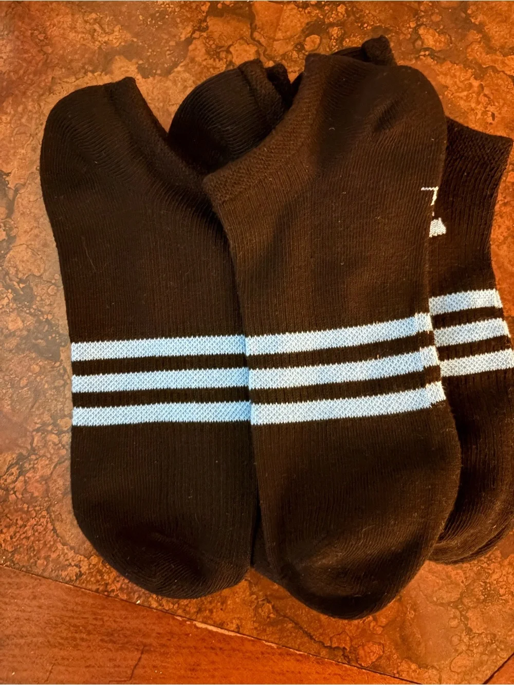 adidas Black Low-Cut Ankle Socks with White Stripes